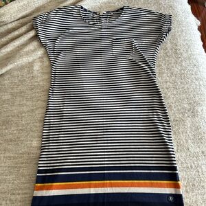Barbour Navy and Orange Striped Mini Dress